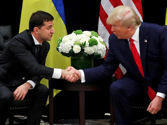 Donald Trump with Volodymyr Zelenskyy - AP
